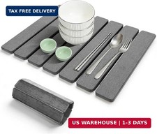 Stone Drying Mat 16" x 12", Quick Dry Dish Drying Mat for Kitchen Counter, Folda