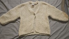 Zara Girls Tan Wool Look Chunky Cardigan Sweater Sz 2/3 Years NEW NWOT