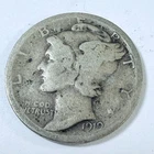 1919 Mercury Winged Liberty .10c Dime 90% SILVER About Good Condition #11106
