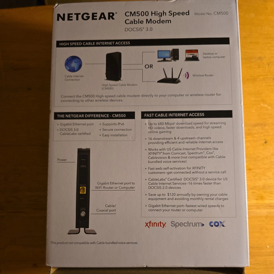NETGEAR CM500 (CM500100NAS) 680 Mbps - Black - Image 2 of 4