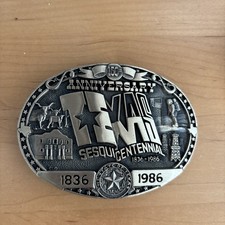 Texas Sesquicentennial Belt Buckle 1836-1986 Solid Brass Numbered FREE SHIPPING