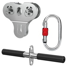 Zipline Pulley, Heavy Duty 304 Stainless Steel Zipline Trolley with Handle fo...