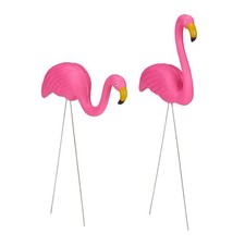 Flamingo figur Teich Dekofigur Gartenfigur Plastik wetterfest Flamingo Dekofigur