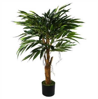 Künstlicher Ficusbaum realistisch schwarz 100 cm (3,3 Fuß) Premium Indoor Home Decor UK