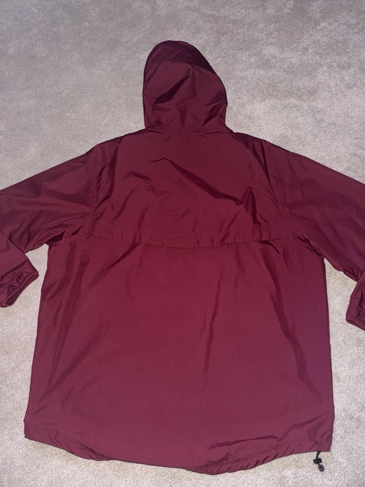 *COMO NUEVO* NIKE Para Hombres XL Borgoña Capucha Lluvia Cortavientos Concha Media Cremallera Foto 3 de 4