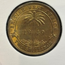 British West Africa 2 shillings 1949 KN George VI KM#29 Nickel Brass aXF B2706