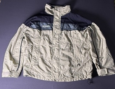 JACKET COLUMBIA MEN MEDIUM SPORTSWEAR BUGABOO BEIGE  FLEECE SWEATER LINED  ZIP