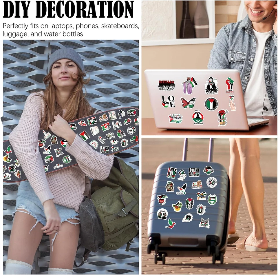 110Pcs Free Palestine Stickers, Vinyl Waterproof Arab Stickers, for Laptops, Pho - Image 2 of 4