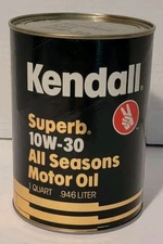 Kendall Superb 10W - 30 Motor Oil All Seasons  Full Can Sealed