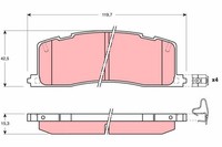 Trw Bremsbelagsatz Scheibenbremse GDB1138 FüR Toyota Previa 1 TCR11_ TCR10_ 4WD