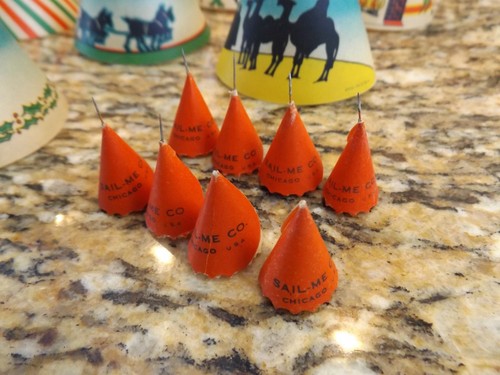 VINTAGE 1936 10 WHIRL GLO REVOLVING CHRISTMAS TREE LIGHT SHADES SANTA IN BOX - Picture 24 of 24