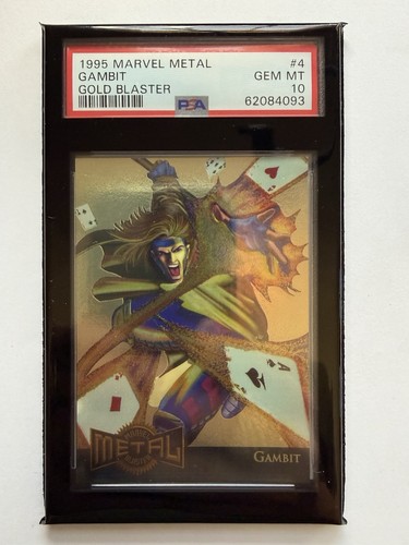 1995 Metal Marvel Card #4 GAMBIT GOLD BLASTER PSA 10 GEM MINT - POP 63