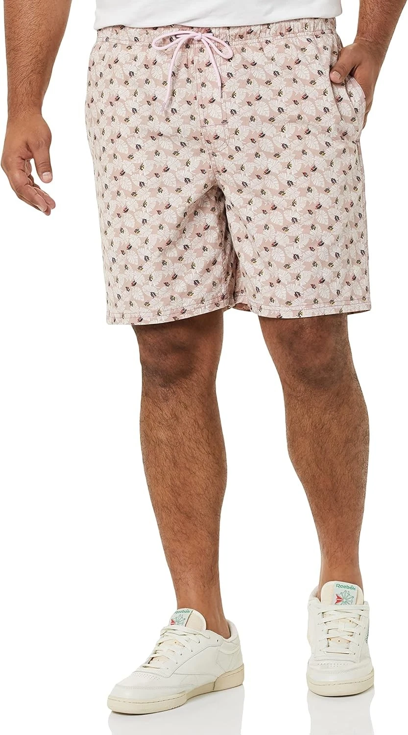 Men's Elasti Waist Relaxed Fit Drawstring Walk Shorts 8in Inseam Casual Summer
