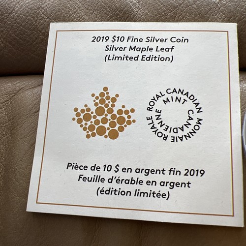 2019 Canada $10 Fine Silver Coin 2 Oz Silver Maple Leaf Ltd Edition Rhodium En. - Picture 4 of 9