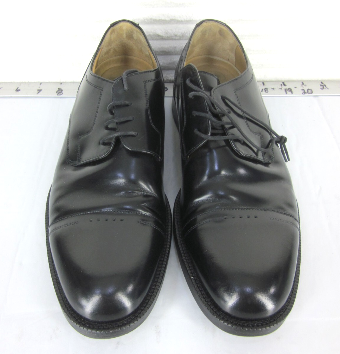 SAOLA Scarpe eleganti da uomo Johnston & Murphy taglia 9 5 punta a cappuccio pelle nera Oxford pecore