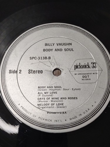 Vintage Vinyl Record Billy Vaughn Orchestra Album Body and Soul - Picture 6 of 8