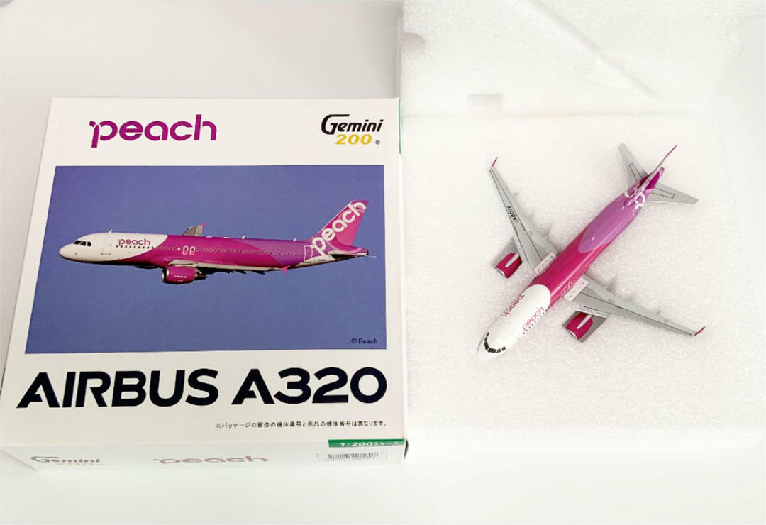 Gemini 200 Peach Aviation AIRBUS A320 1/200 JA807P Die-cast Aircraft