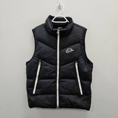 Nike NSW Big Logo Streetwear Down Puffer Black Vest Gilet Bodywarm Size Large