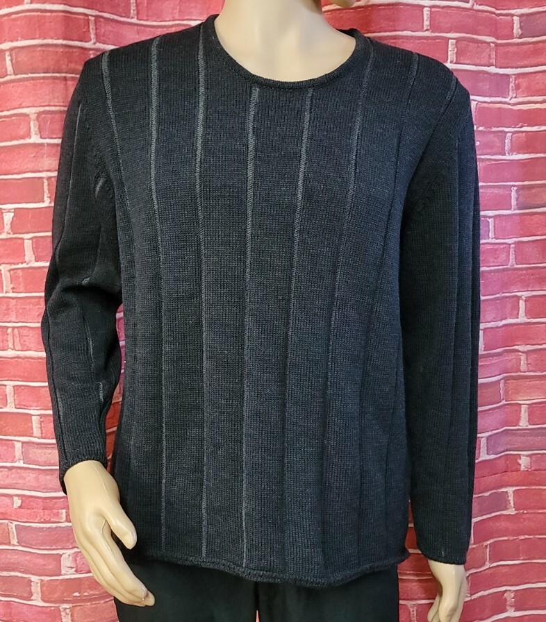 Simultaneous Black 100 Lana Vergine Wool Men's Sweat… Gem