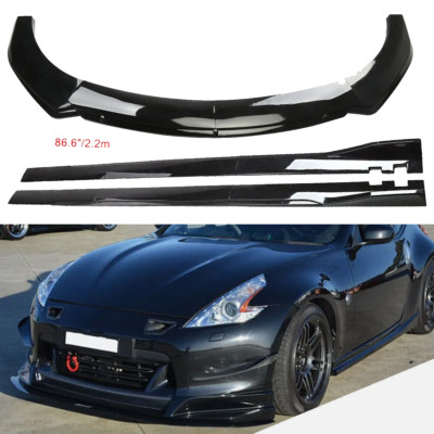 For Nissan 370Z 2009-2021 Glossy Black Front Lower Bumper Lip Splitter Spoiler