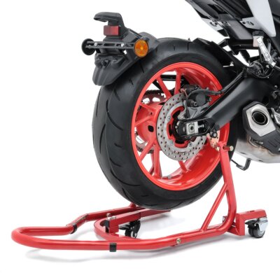 ConStands Mover II Racing - Motorrad Montageständer hinten Rot Hinten Rangierhil