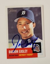 DAMION EASLEY Signed 2002 Topps Heritage #185 Card Detroit Tigers Autograph