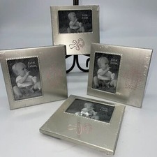 Set of 4 Pinnacle Frames  Accents Metal Frame w/Baby Girl Themes-Stands 4" X 4"