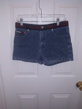 Vintage TOMMY HILFIGER Denim Shorts Size 5 Early 90 shorts .Y2k.. Spell Out