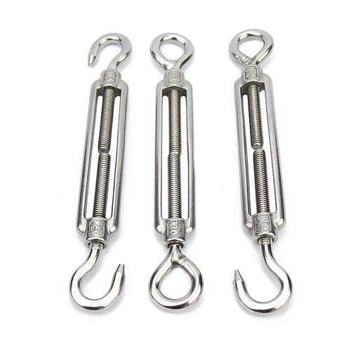 Turnbuckle Wire Tensioner Strainer Stainless Steel Hook and Rope Cable Tension - Picture 8 of 19