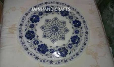 2' White Marble Table Top Dining Center Room Decor Inlay Lapis Malachite S103