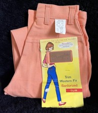 NOS Vintage Sanforized Jeans Denim Wrangler Women  s Orange Misses 5 6 Slim S