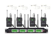 Gtd Audio 4x800 Adjustable Channels Uhf Diversity Wireless Cordless Microphon...