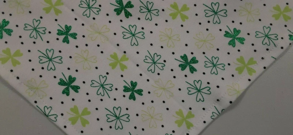 Dog Bandana, Green, White, St. Patrick's Day, Shamrock, xS, S  - Image 2 of 3