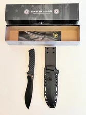 Fixed Blade Knife & Sheath Spartan Machai - SBSL002BKBK Black Handle