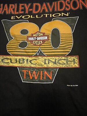 Mens HARLEY DAVIDSON Vintage FUN WEAR Evolution Tshirt Sz L USA