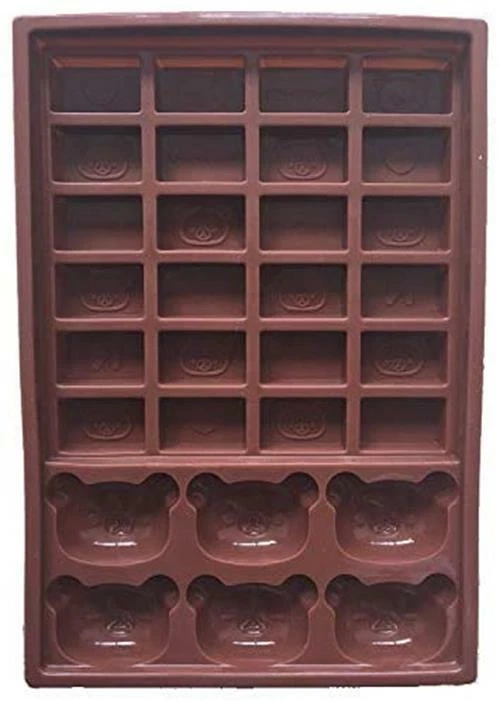 4 cell 6 Chunk Chocolate Bar Candy Mold Silicone Mould Wax Melt 2in1 Bear Snap C - Image 3 of 4