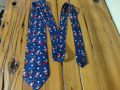 Cape Cod Neckwear 100% Silk Santa Claus Christmas Golf Novelty Men's Neck Tie