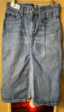 7 for all mankind women’s blue denim skirt size 27 USA made