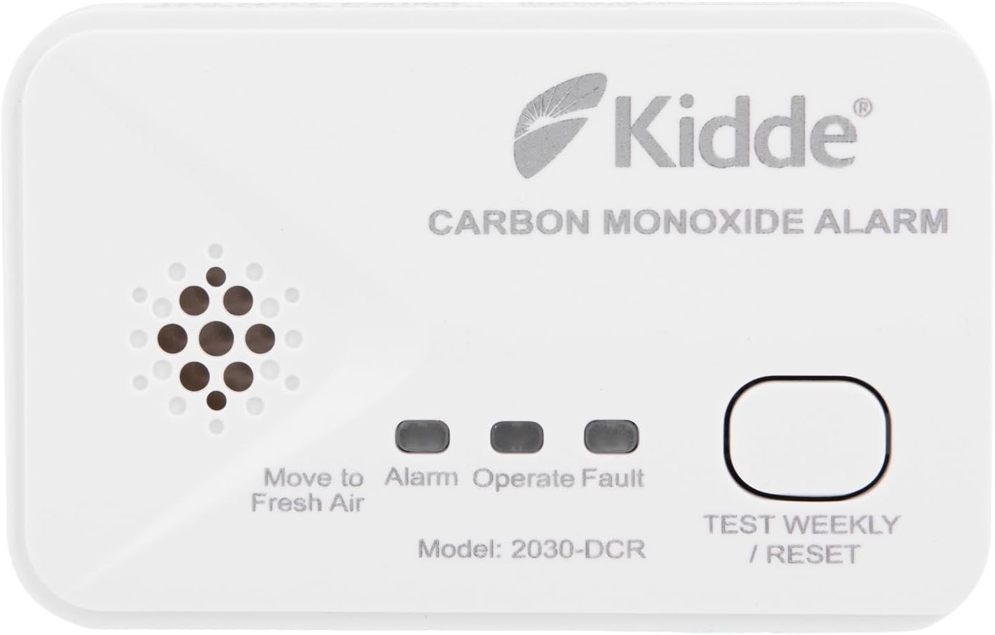 Kidde 2030-DCR Compact 10 Year Life Carbon Monoxide Alarm with AA Batteries
