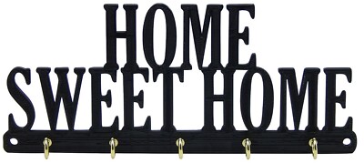 Home Sweet Home Key Rack Hanger Holder Entryway Organizer Hooks Decor Five Hooks