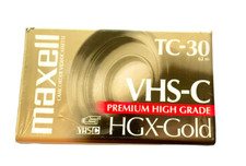 Maxell VHS-C HGX Gold TC-30 62M Premium High Grade Camcorder Videocassette Tape