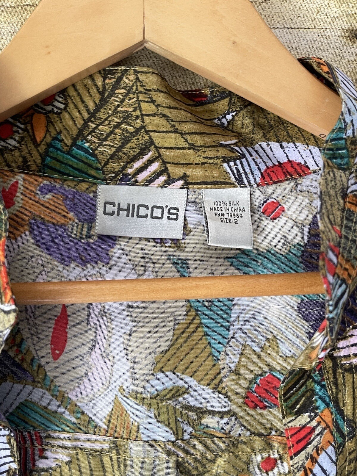 Chicos 2 Silk Jacket Womens Patchwork Floral Open… - image 13