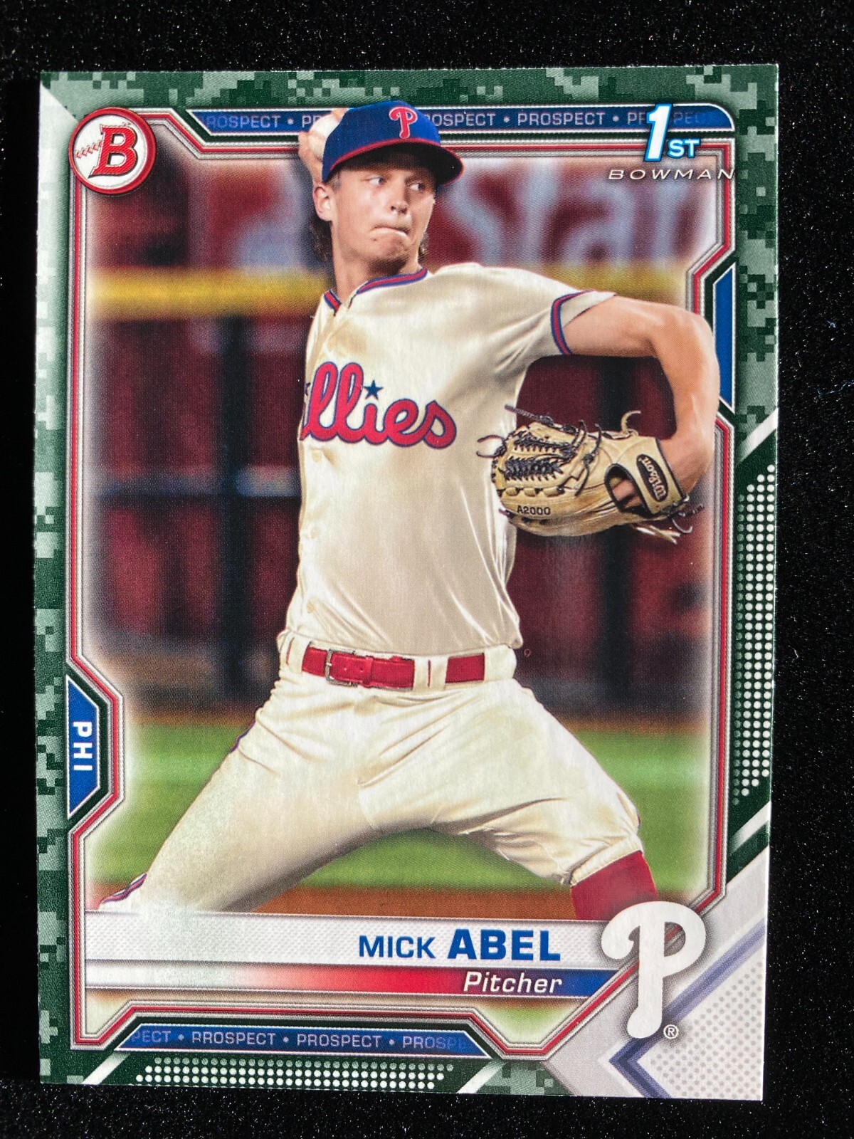 2021 Bowman Mick Abel 1st Rookie Camo #BP-41 Phillies RC Limited Print
