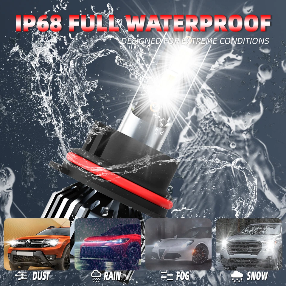 For Jeep Liberty 2002-2007 Combo 9007 LED Headlight 9145 Fog Bulbs Super Bright - Image 3 of 4