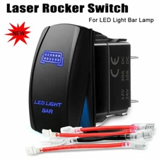 Blue Laser Etched For LED Light Bar 12V 20A 5-pin Rocker Toggle Switch Car Boat