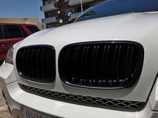 Pair Gloss Black Front Kidney Grill Grille For BMW X5 X6 E70 E71 2008-2014 UK