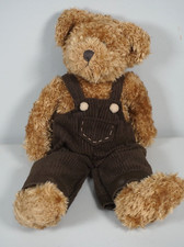 Russ Avon Bear Plush Fitzsimmons Brown Teddy Red Brown Plaid Overall 15"