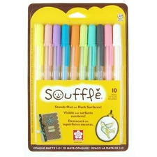 58350 Sakura Gelly Roll Souffle Opaque Puffy Ink Pens, Set of 10 Assorted Colors