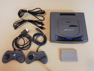 Sega Saturn Console Gray HST-0004 with 2 controllers Japanese