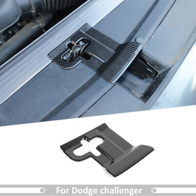 Carbon Fiber Hood Lock Bolt Gap Protect Trim for Dodge Challenger 2009+ ABS